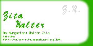 zita malter business card